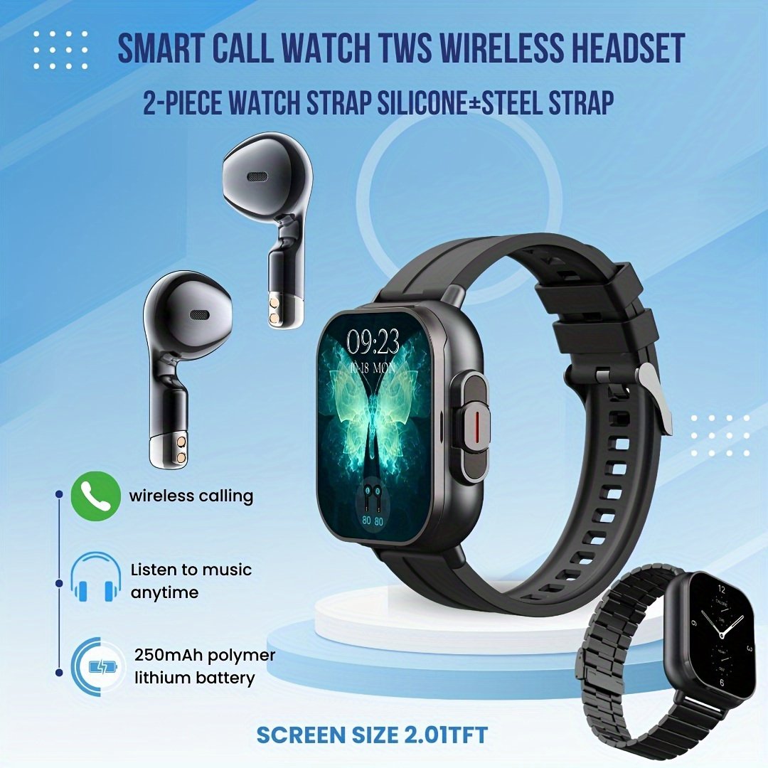 Smartwatch with Wireless Earbuds – 2-in-1 Bluetooth Smart Watch & Earbuds Combo