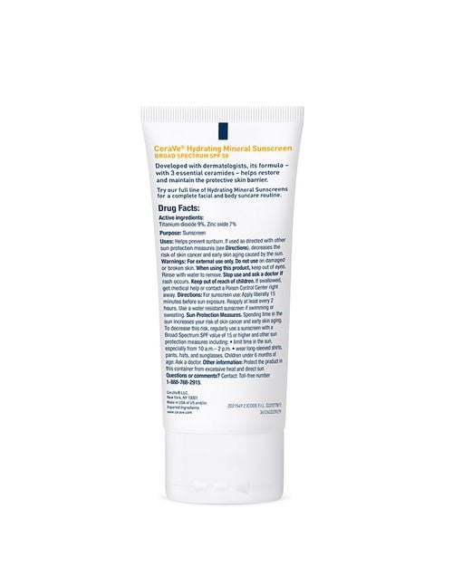 Hydrating Face Sunscreen SPF 50 – Mineral-Based, Non-Greasy Formula