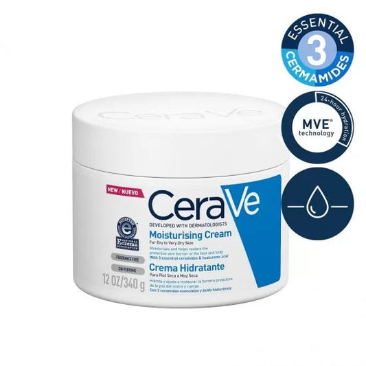 CeraVe Moisturising Cream 340g – Hydrating Face & Body Cream for Dry Skin