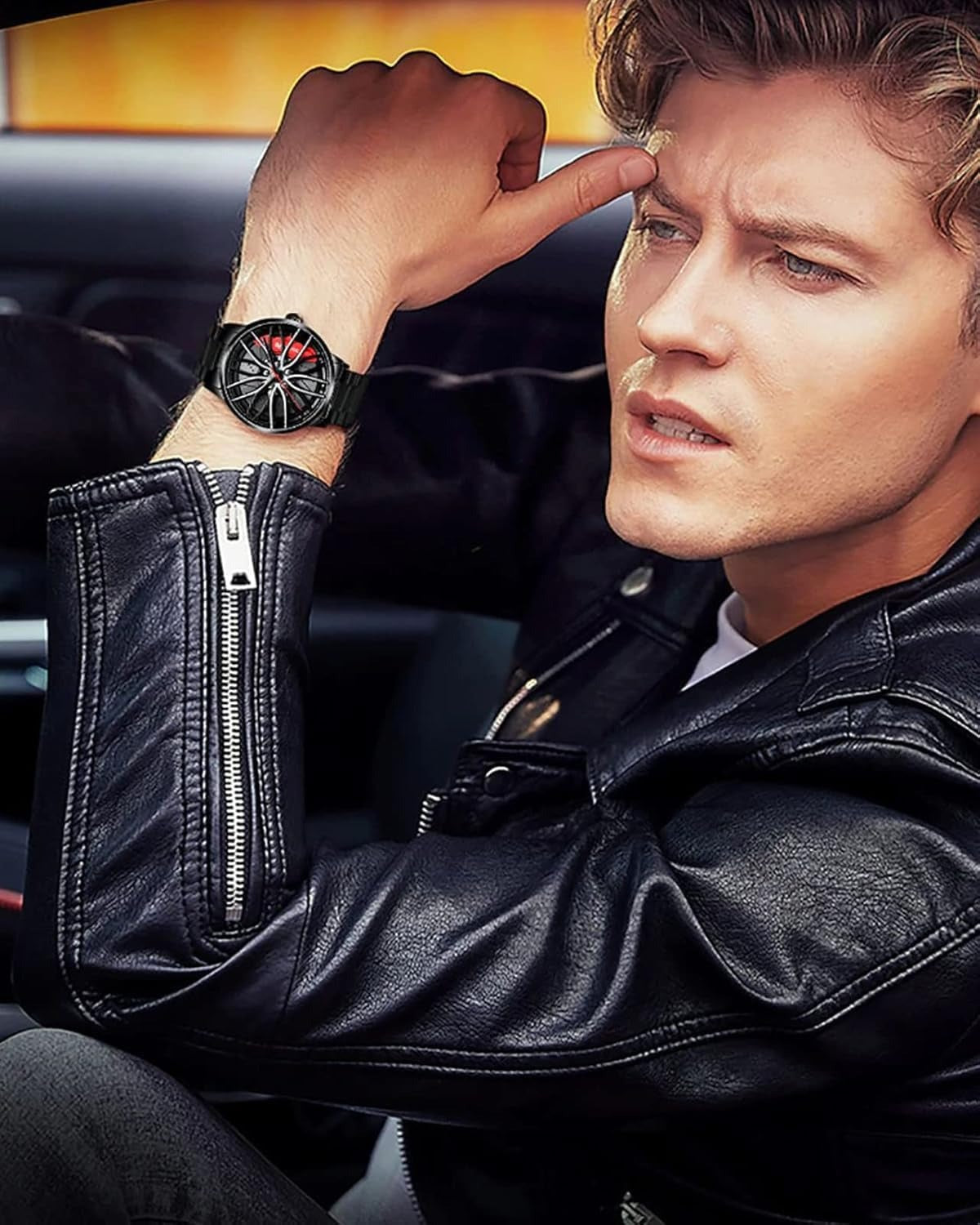 Unique Auto Rim Design Sport Watch