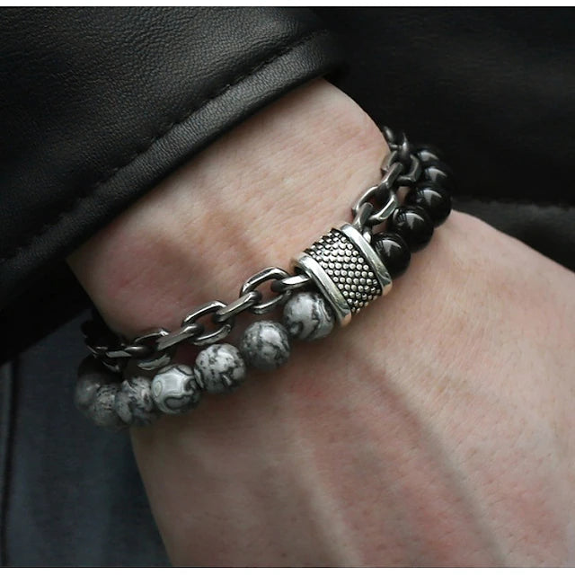 Unisex Beaded Chain Bracelet – Stylish Handmade Bracelet for Men & Women