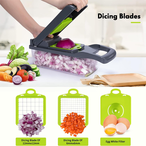 Multifunctional Vegetable Slicer – 7-in-1 Mandoline Cutter & Grater for Kitchen Use