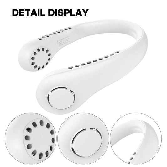Portable Hanging Neck Fan – USB Rechargeable Wearable Fan for Hands-Free Cooling