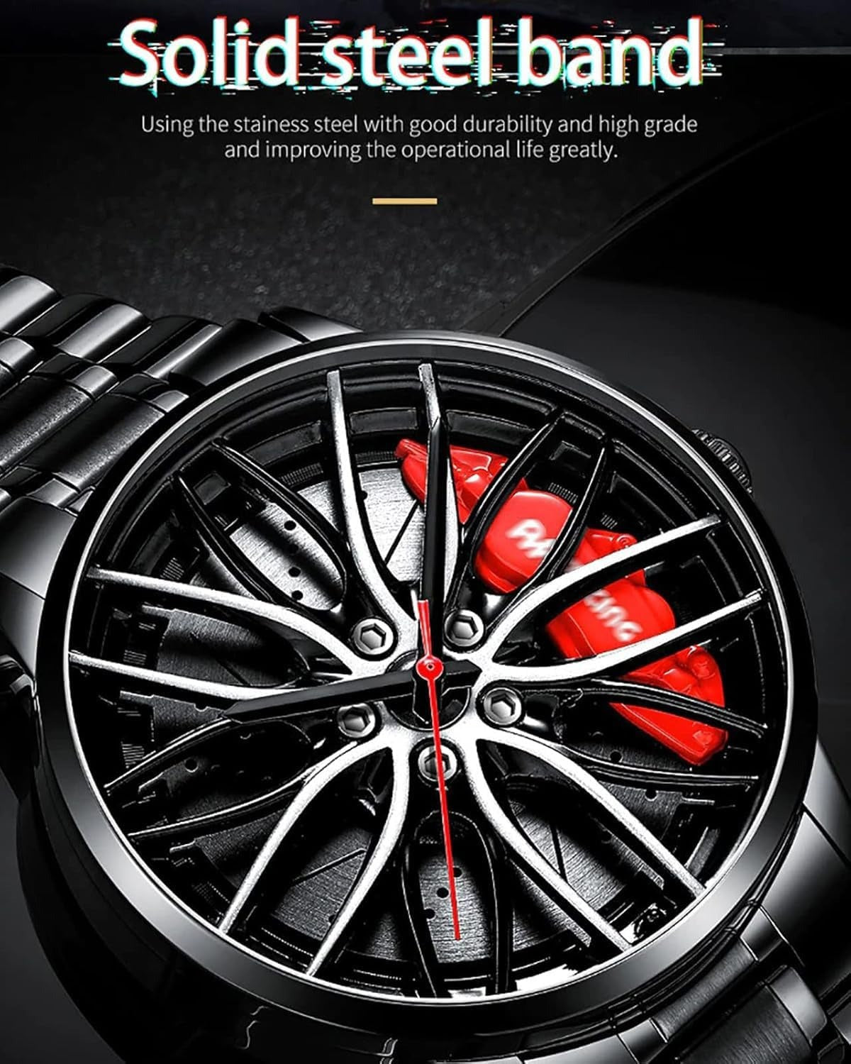 Unique Auto Rim Design Sport Watch