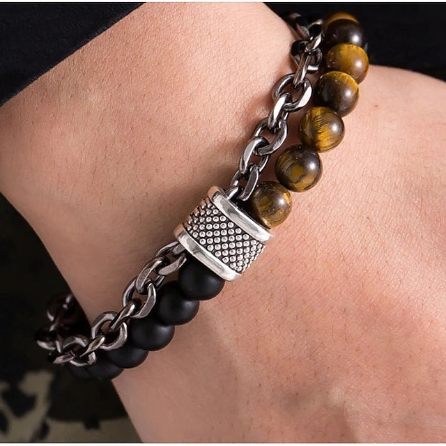 Unisex Beaded Chain Bracelet – Stylish Handmade Bracelet for Men & Women