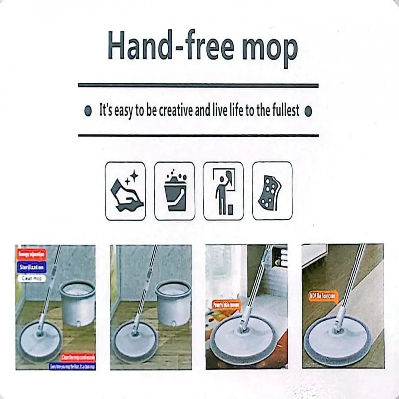 360° Rotating Floor Cleaning Mop – Microfiber Mop with Bucket System