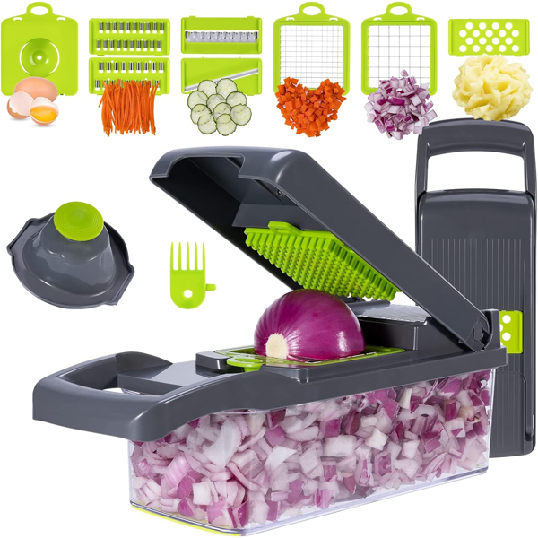 Multifunctional Vegetable Slicer & Grater – Adjustable Blades for Slicing, Julienne, Dicing & Shredding"