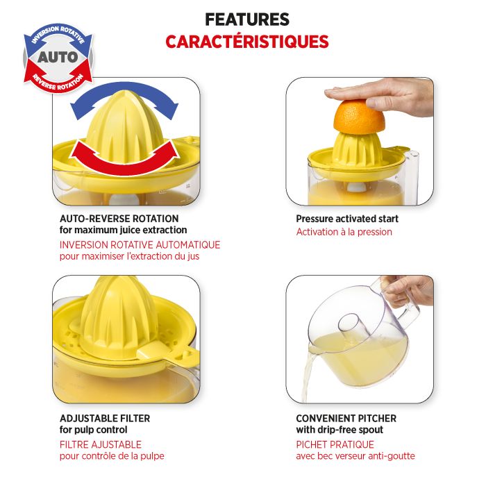 Electric Citrus Juicer Machine – 2 Cone Sizes, Quiet Motor, BPA-Free, Easy to Clean